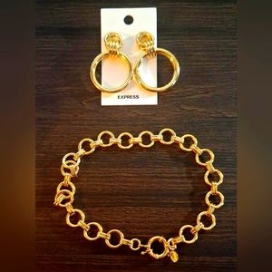 Stacked Major Hoop Earrings & POPPY ANKLET